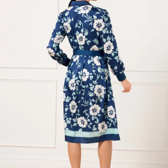 TIE WAIST SHIRTDRESS - DELIGHTFUL FLORAL TALBOTS - Picture 6 of 7